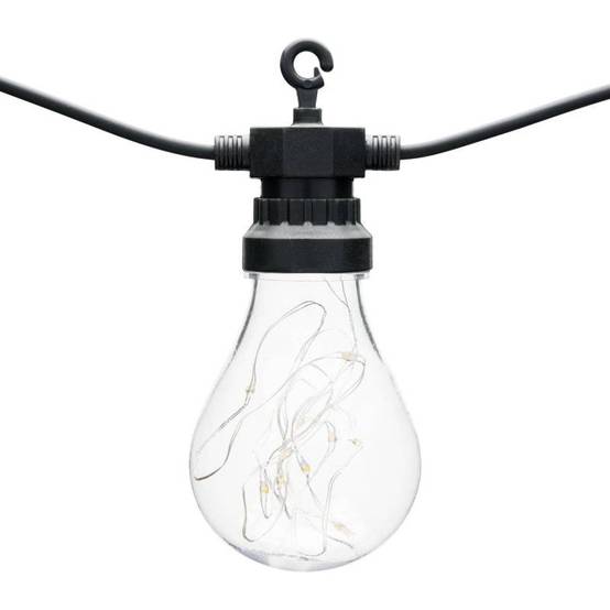 Guirlande lumineuse décorée 20 Ampoules Goutte Platique Transparent Ø67mm 200 MicroLED BLANC CHAUD Lotti - Image 7