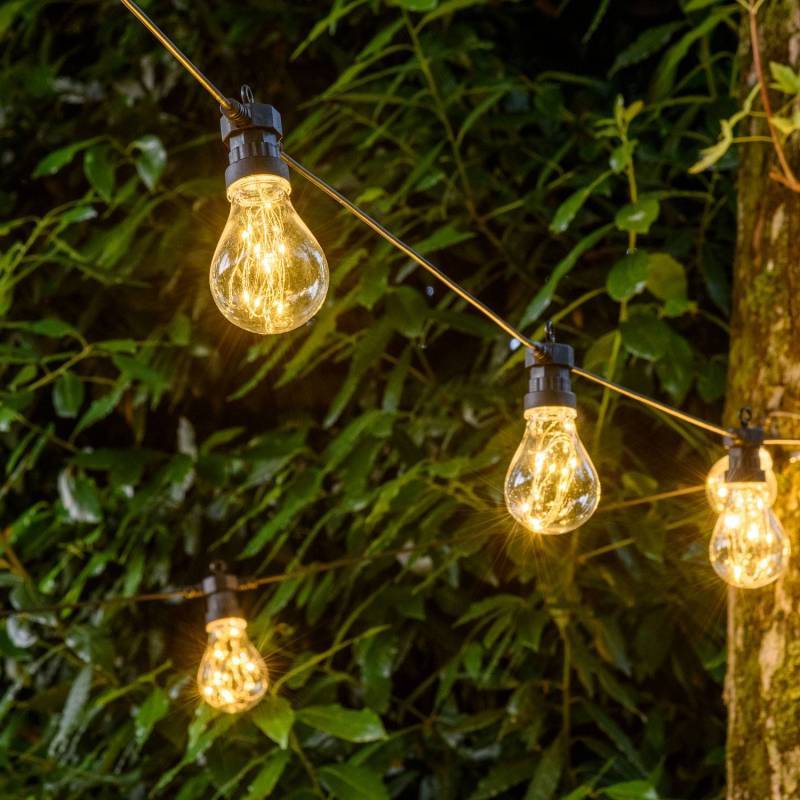 Guirlande lumineuse décorée 20 Ampoules Goutte Platique Transparent Ø67mm 200 MicroLED BLANC CHAUD Lotti - Image 1