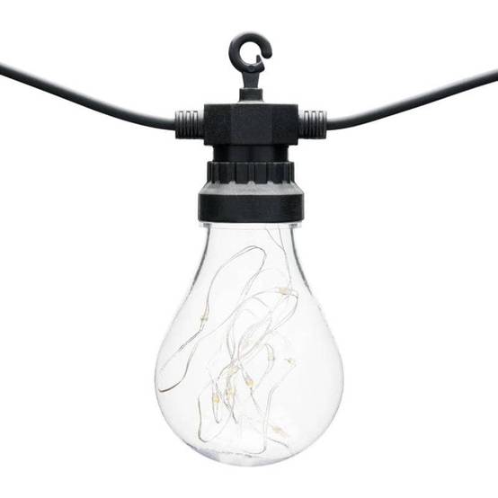 Guirlande lumineuse décorée 20 Ampoules Goutte Platique Transparent Ø67mm 200 MicroLED BLANC CHAUD Lotti - Image 3