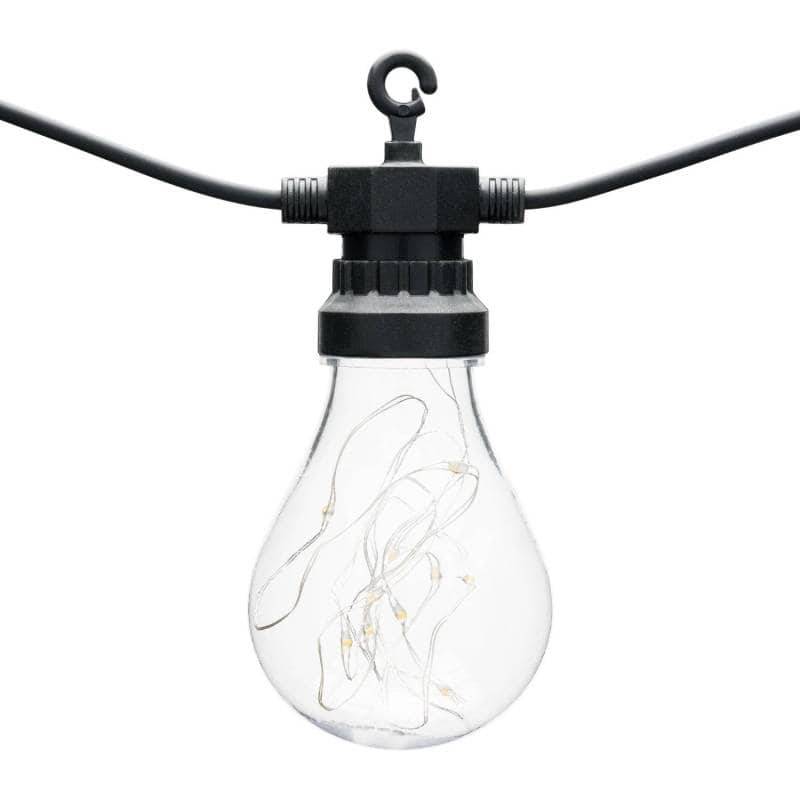 Guirlande lumineuse décorée 20 Ampoules Goutte Platique Transparent Ø67mm 200 MicroLED BLANC CHAUD Lotti - Image 3