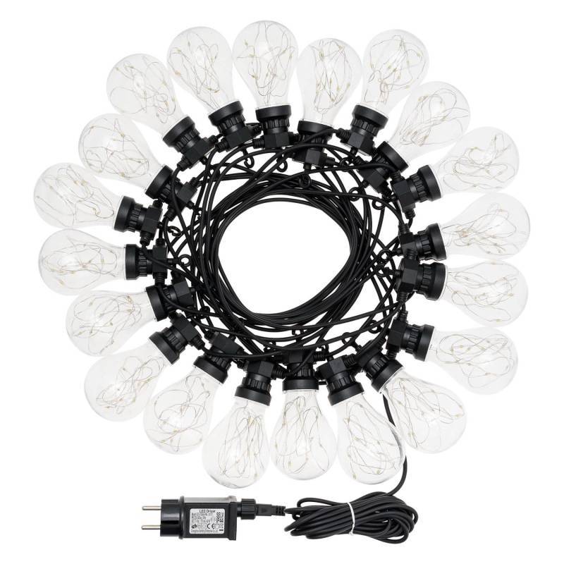 Guirlande lumineuse décorée 20 Ampoules Goutte Platique Transparent Ø67mm 200 MicroLED BLANC CHAUD Lotti - Image 4