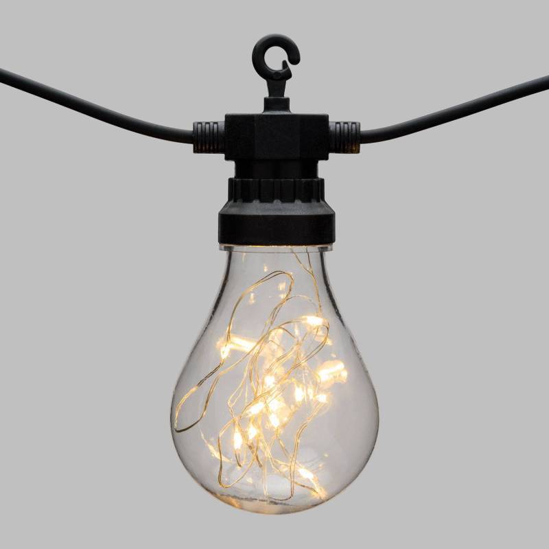 Guirlande lumineuse décorée 20 Ampoules Goutte Platique Transparent Ø67mm 200 MicroLED BLANC CHAUD Lotti - Image 5