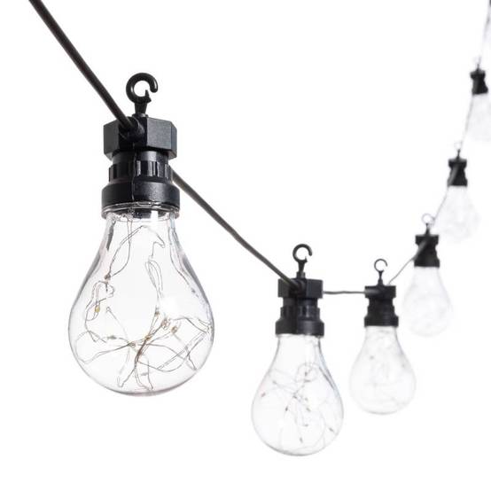 Guirlande lumineuse décorée 20 Ampoules Goutte Platique Transparent Ø67mm 200 MicroLED BLANC CHAUD Lotti - Image 6