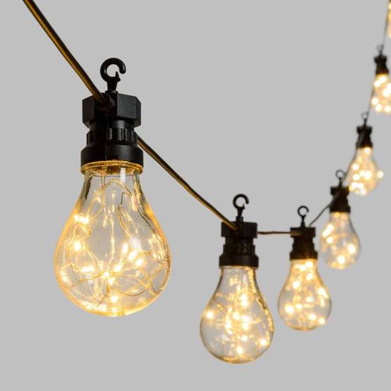 Guirlande lumineuse décorée 20 Ampoules Goutte Platique Transparent Ø67mm 200 MicroLED BLANC CHAUD Lotti - Image 2