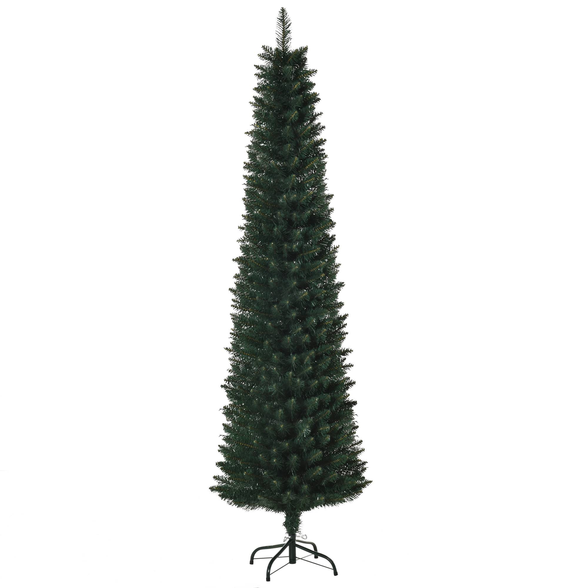 Sapin de Noël artificiel 180 cm, arbre de Noël slim avec 380 pointes de branche, support en métal pliable, vert - Image 2