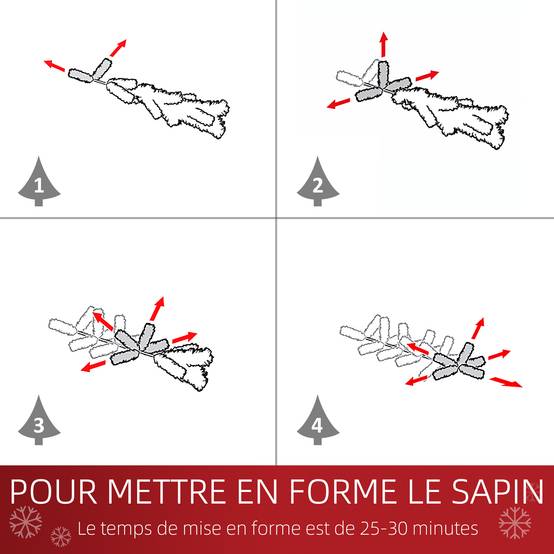 Sapin de Noël artificiel 180 cm, arbre de Noël slim avec 380 pointes de branche, support en métal pliable, vert - Image 7