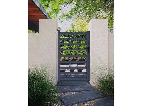 Portillon Aluminium Ajouré "marius" - 100 X 180 Cm - Gris -habitat Et Jardin - Image 2