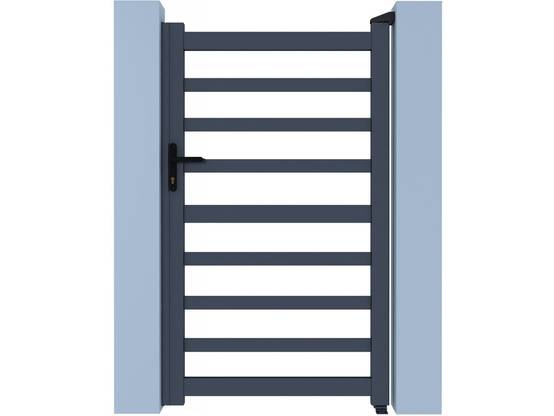 Portillon Aluminium Ajouré "marius" - 100 X 180 Cm - Gris -habitat Et Jardin - Image 1