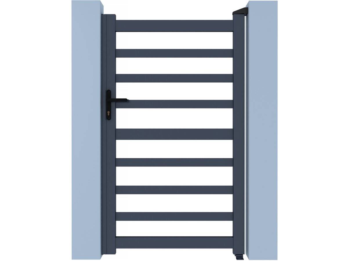 Portillon Aluminium Ajouré "marius" - 100 X 180 Cm - Gris -habitat Et Jardin - Image 1