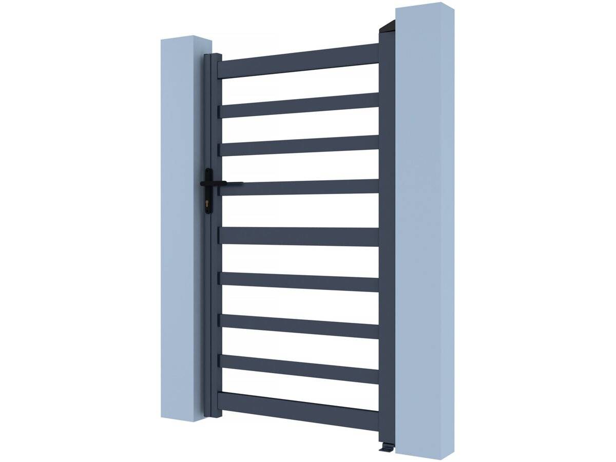 Portillon Aluminium Ajouré "marius" - 100 X 180 Cm - Gris -habitat Et Jardin - Image 4
