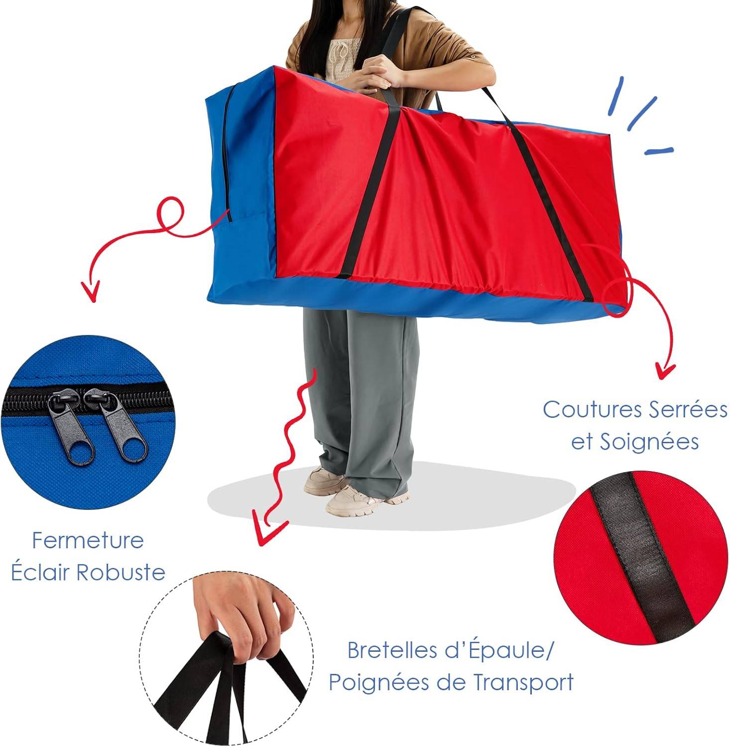 Costway - Sac de Rangement pour Jeux Puissance 4 Géant, 84x23x36cm - Image 2