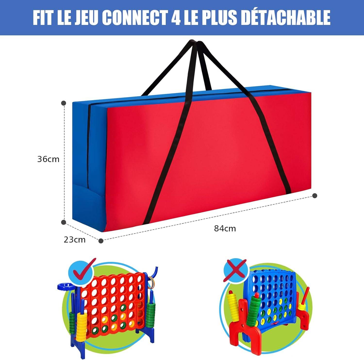Costway - Sac de Rangement pour Jeux Puissance 4 Géant, 84x23x36cm - Image 4