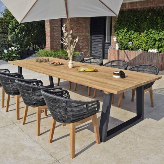 Table en teck massif 300 cm, Mucen - Gecko Jardin - Image 1