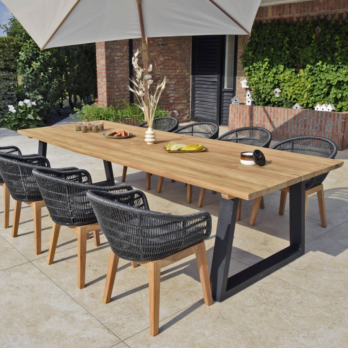 Table en teck massif 300 cm, Mucen - Gecko Jardin - Image 1
