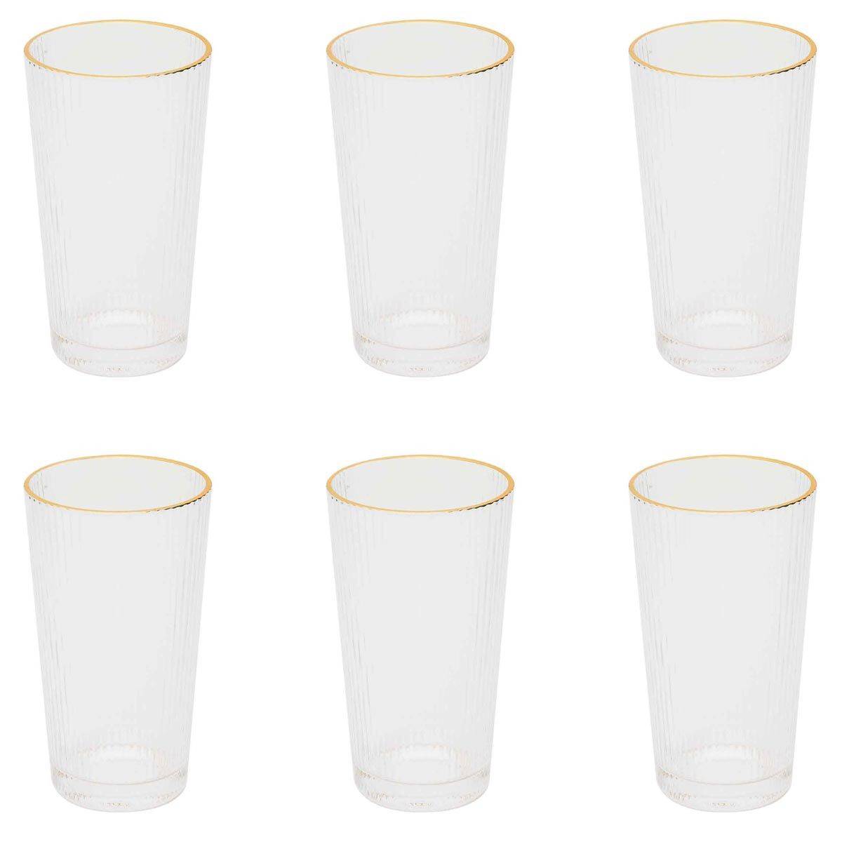 The Home Deco Factory - Lot de 6 Verres Design "Liseré" 40cl Transparent - Image 1