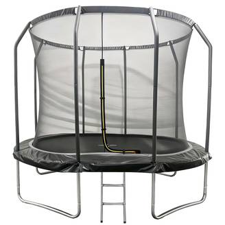 Trampoline ovale 305x214cm noir SYDNEY + filet et échelle - HAPPY GARDEN