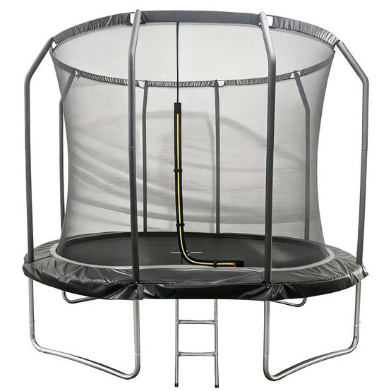 Trampoline ovale 305x214cm noir SYDNEY + filet et échelle - HAPPY GARDEN - Image 1