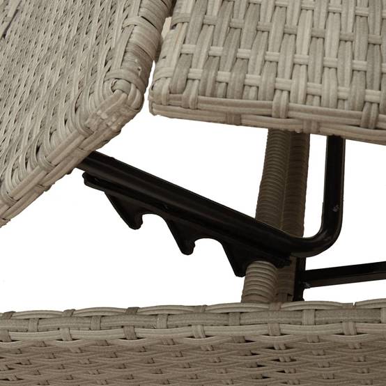 Paire Lits de Soleil Résine Tressée Table et Coussins Gris Clair – ComfortXL Outdoor Living - Image 8