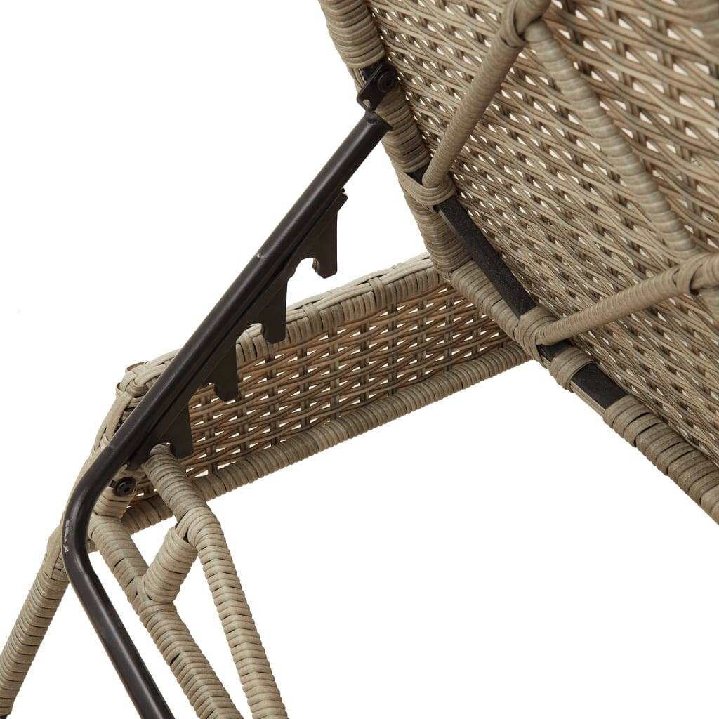 Paire Lits de Soleil Résine Tressée Table et Coussins Gris Clair – ComfortXL Outdoor Living - Image 9