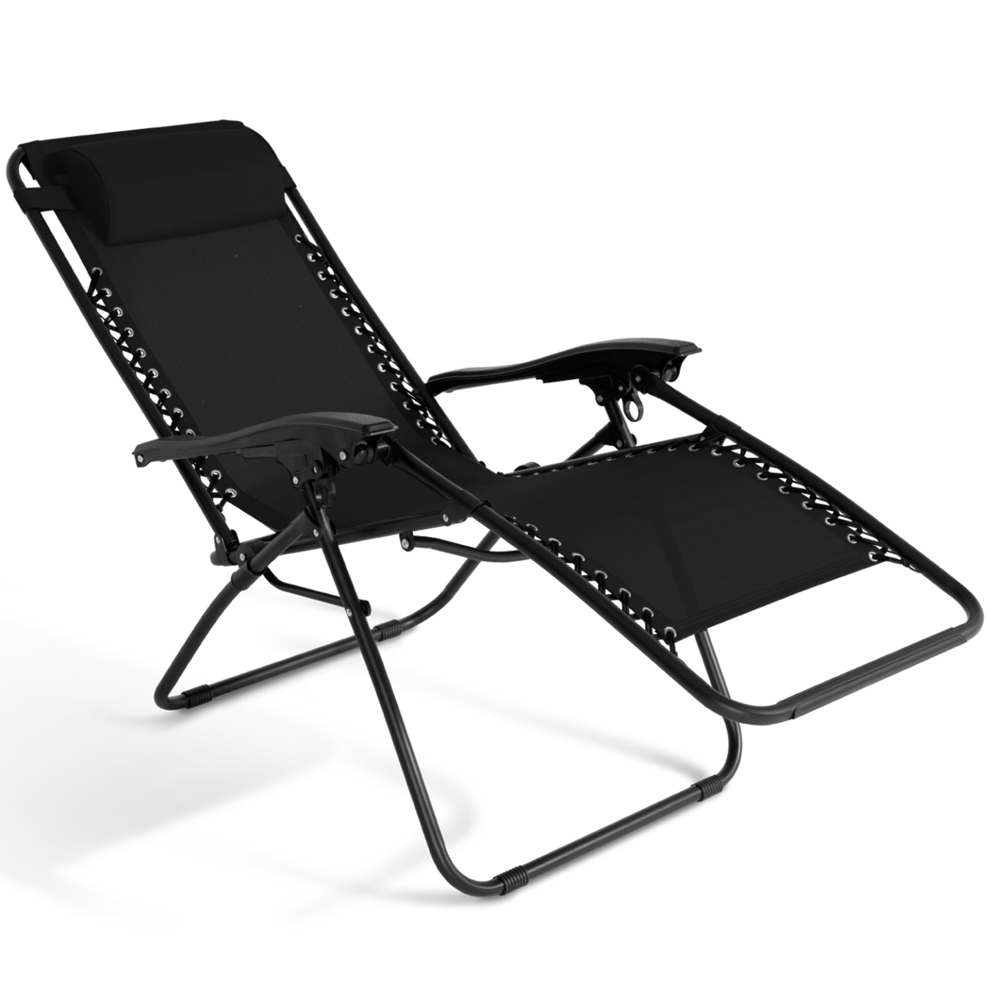 IDMARKET - Lot de 2 fauteuils de jardin inclinables RELAX grand confort noir - Image 6