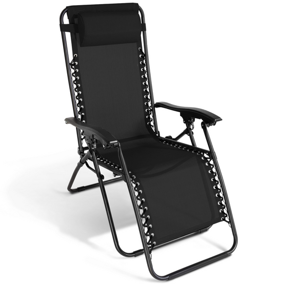 IDMARKET - Lot de 2 fauteuils de jardin inclinables RELAX grand confort noir - Image 4