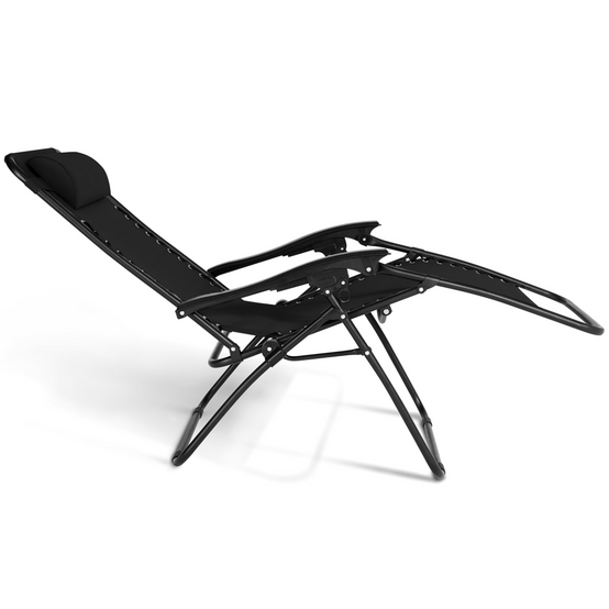 IDMARKET - Lot de 2 fauteuils de jardin inclinables RELAX grand confort noir - Image 5