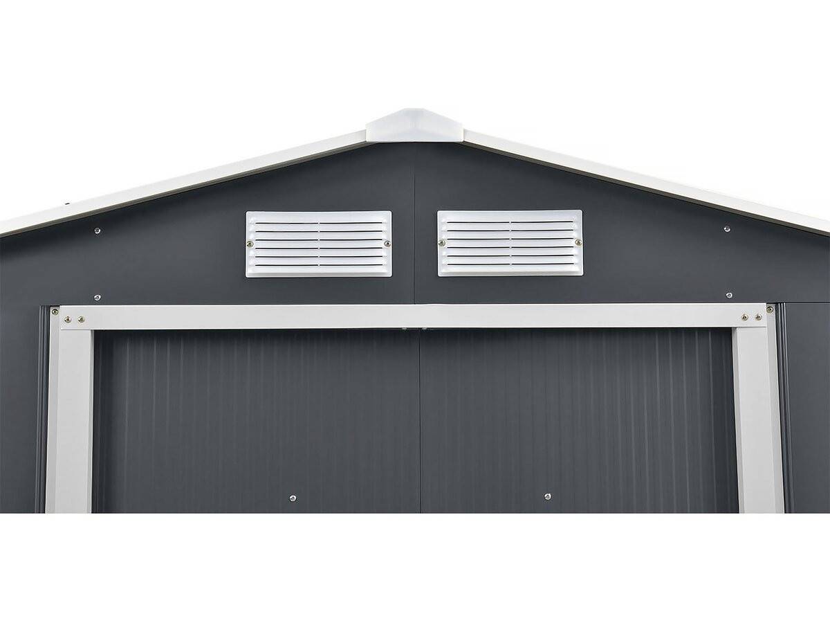 Abri De Jardin Métal - "vegas" - 8,83 M² Avec Gouttière - Gris -habitat Et Jardin - Image 5
