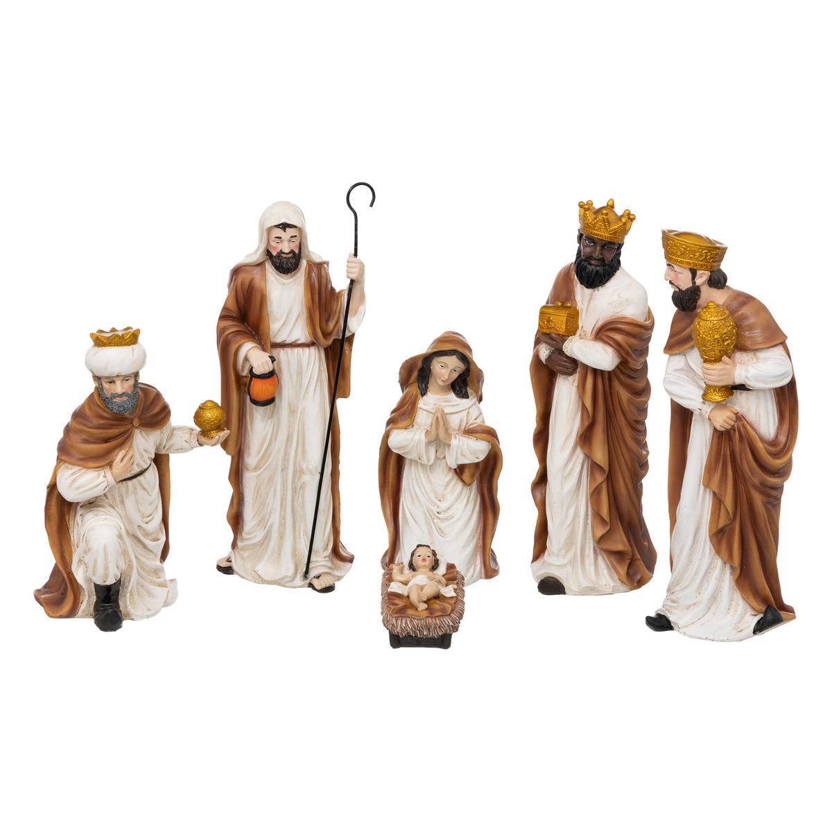 Fééric Lights & Christmas - Lot de 6 santons H.33cm résine - Atmosphera Créateur d'intérieur - Image 1