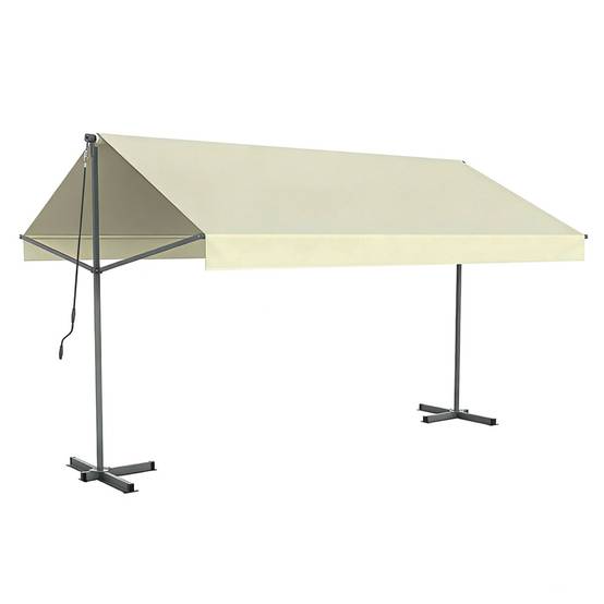 Store banne double pente manuel 4 x 1,5-1,5 m beige hydrofuge ISEO - Image 1