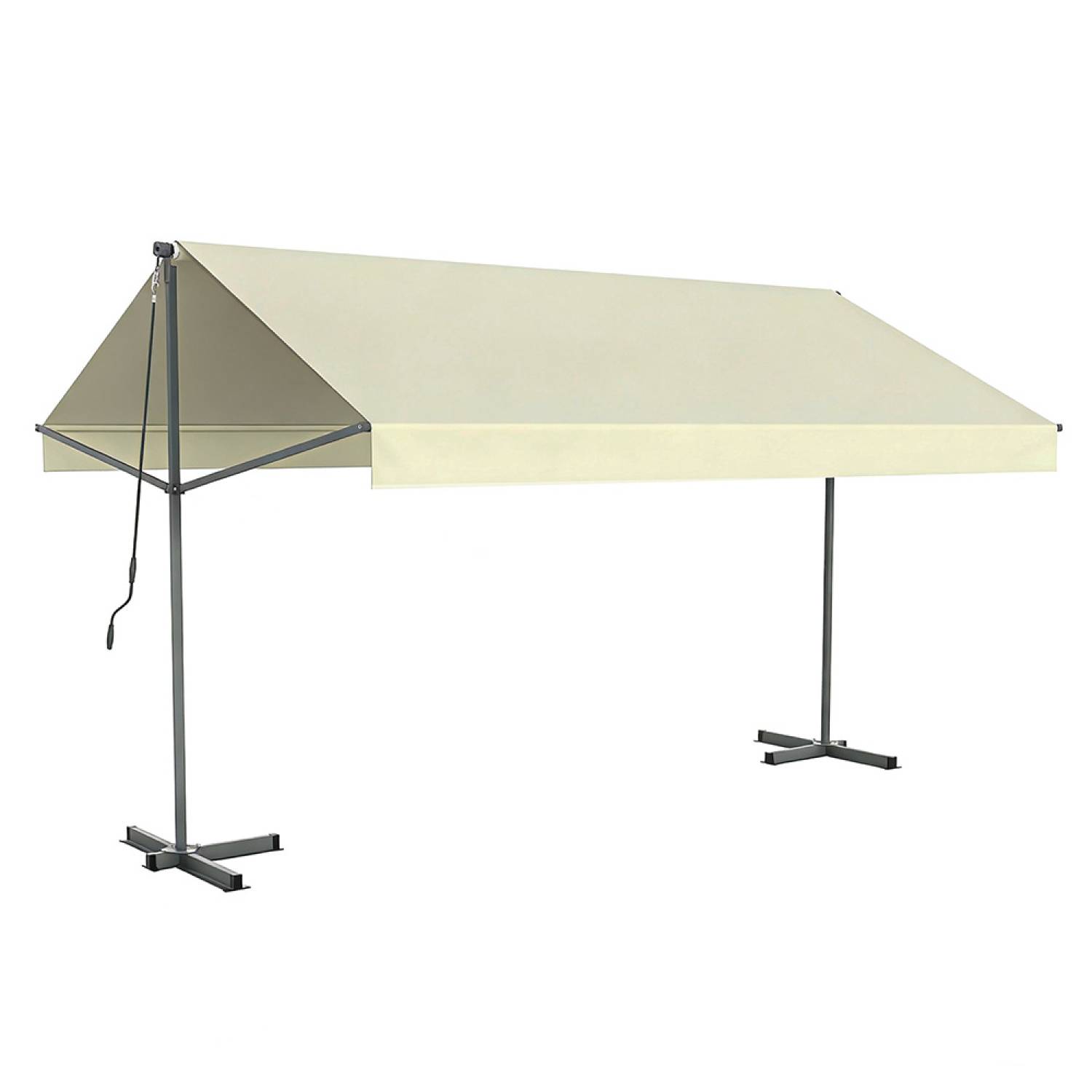 Store banne double pente manuel 4 x 1,5-1,5 m beige hydrofuge ISEO - Image 1