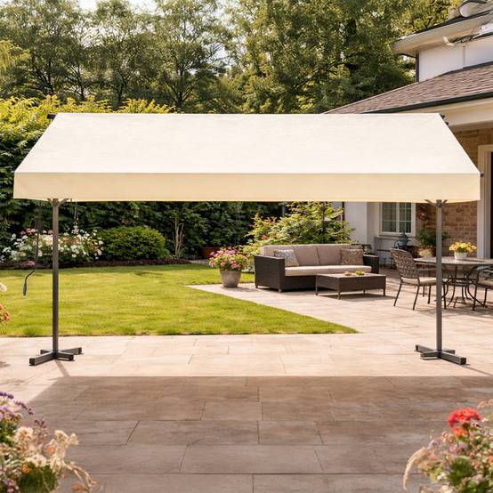 Store banne double pente manuel 4 x 1,5-1,5 m beige hydrofuge ISEO - Image 3