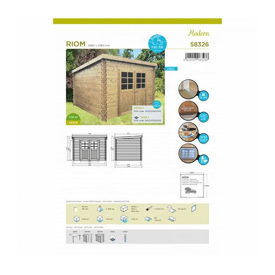 Abri de jardin en bois RIOM 2980X2380 - SOLID, moderne et sécurisé - Image 2