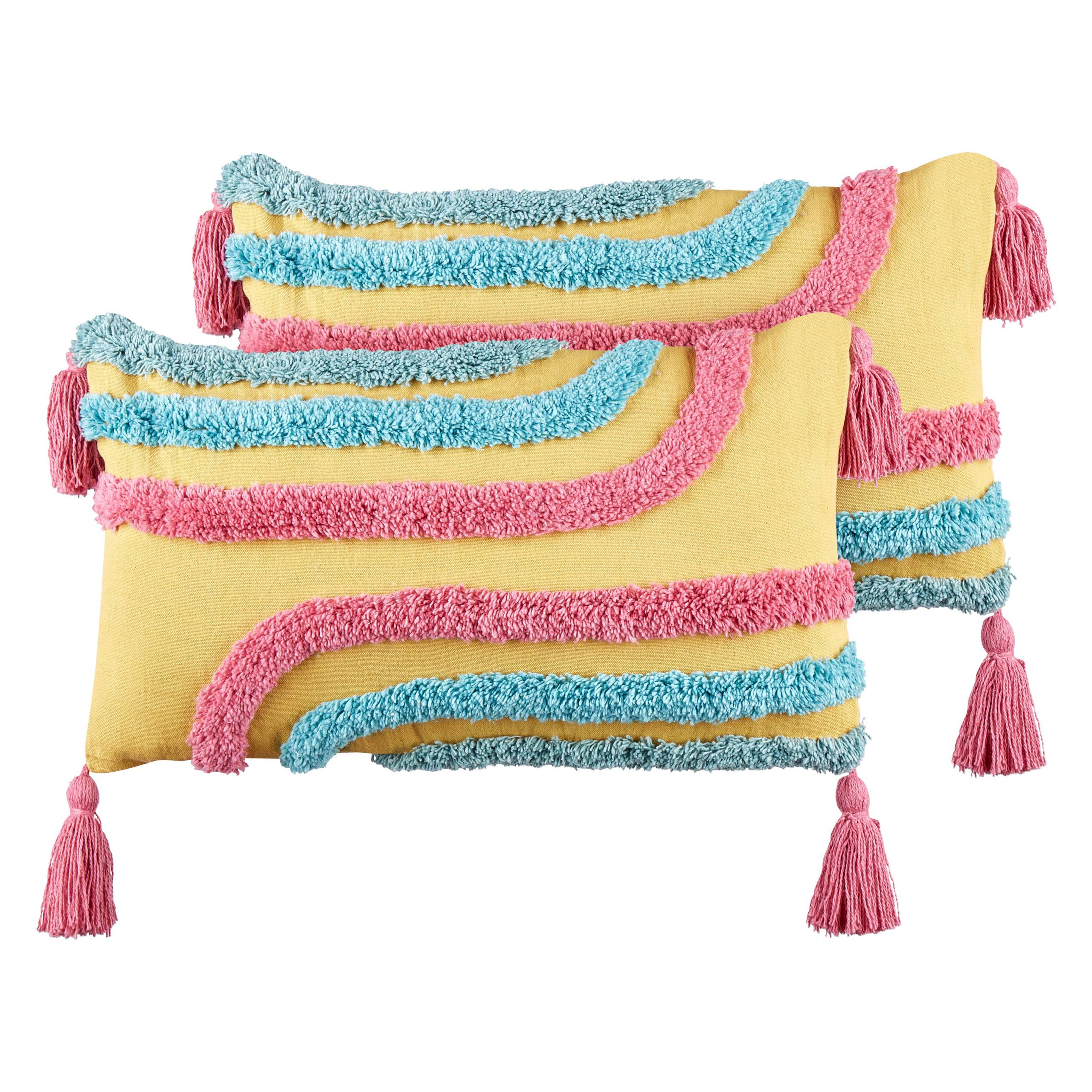 Coussin décoratif Coton Multicolore DOLICHOS Beliani - Image 1