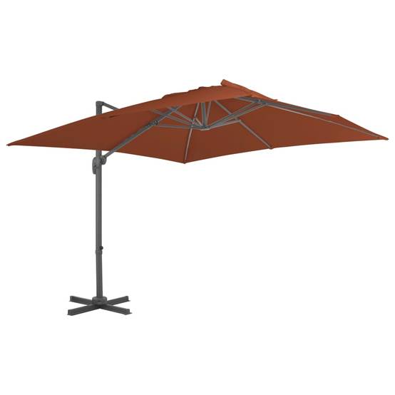 Parasol déporté aluminium terre cuite 400 x 300 x 268 cm - PANGIVO - Image 1