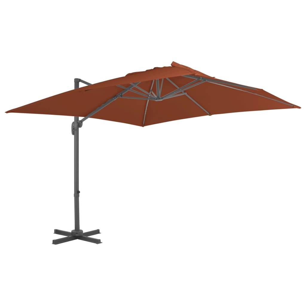Parasol déporté aluminium terre cuite 400 x 300 x 268 cm - PANGIVO - Image 1