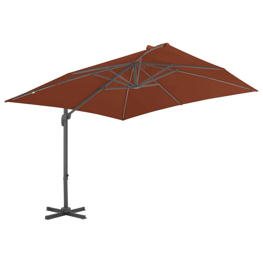 Parasol déporté aluminium terre cuite 400 x 300 x 268 cm - PANGIVO - Image 2