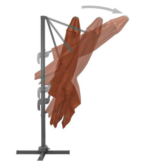 Parasol déporté aluminium terre cuite 400 x 300 x 268 cm - PANGIVO - Image 5