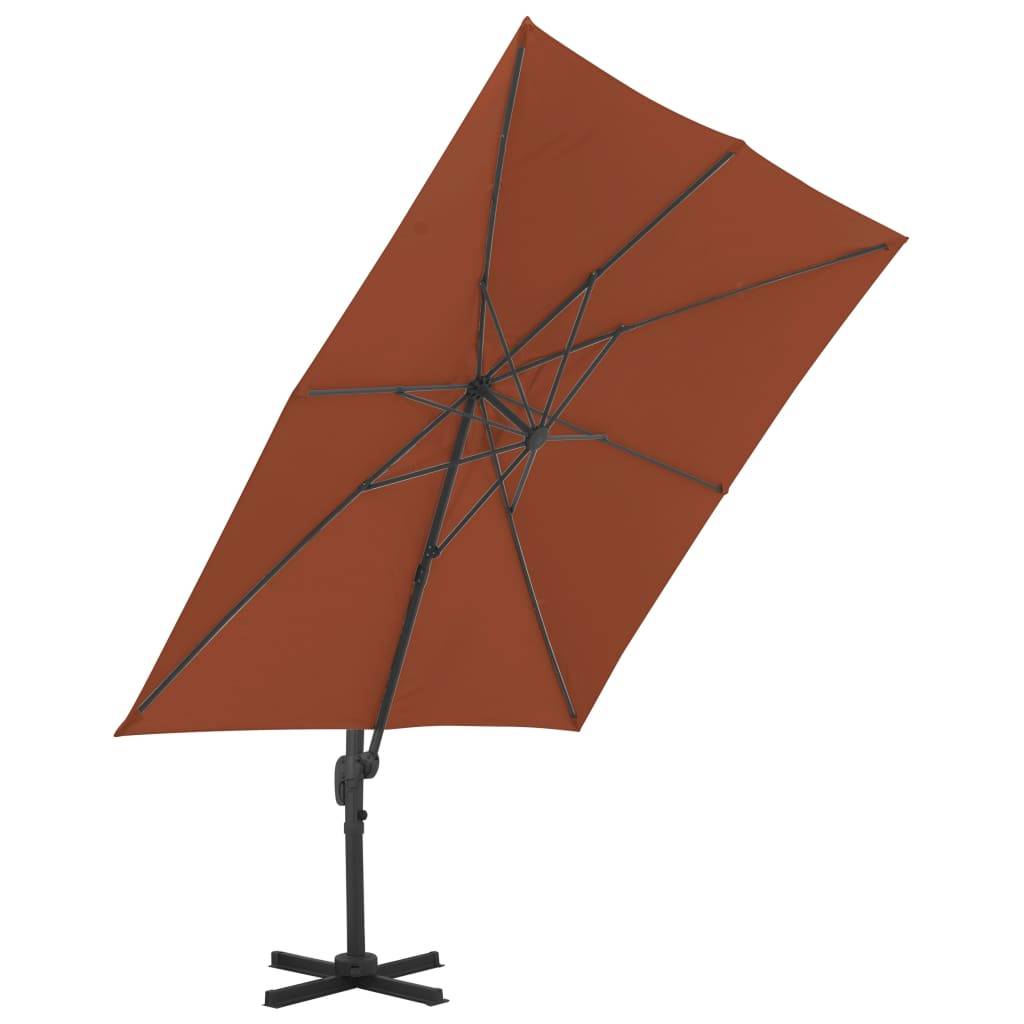 Parasol déporté aluminium terre cuite 400 x 300 x 268 cm - PANGIVO - Image 3