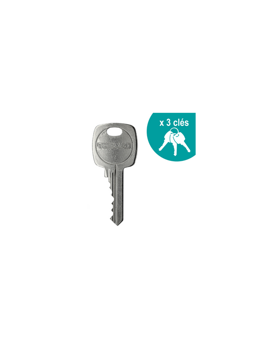Verrou double entrée Corvette pour porte d'entrée, cylindre 45mm, acier, 3 clés, époxy bronze - THIRARD - Image 5