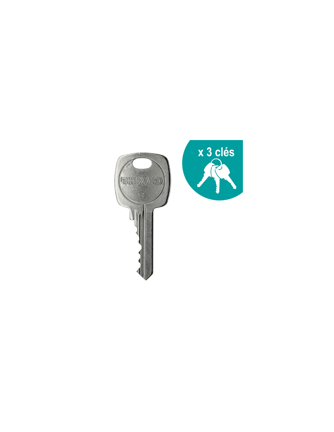 Verrou double entrée Corvette pour porte d'entrée, cylindre 45mm, acier, 3 clés, époxy bronze - THIRARD - Image 5