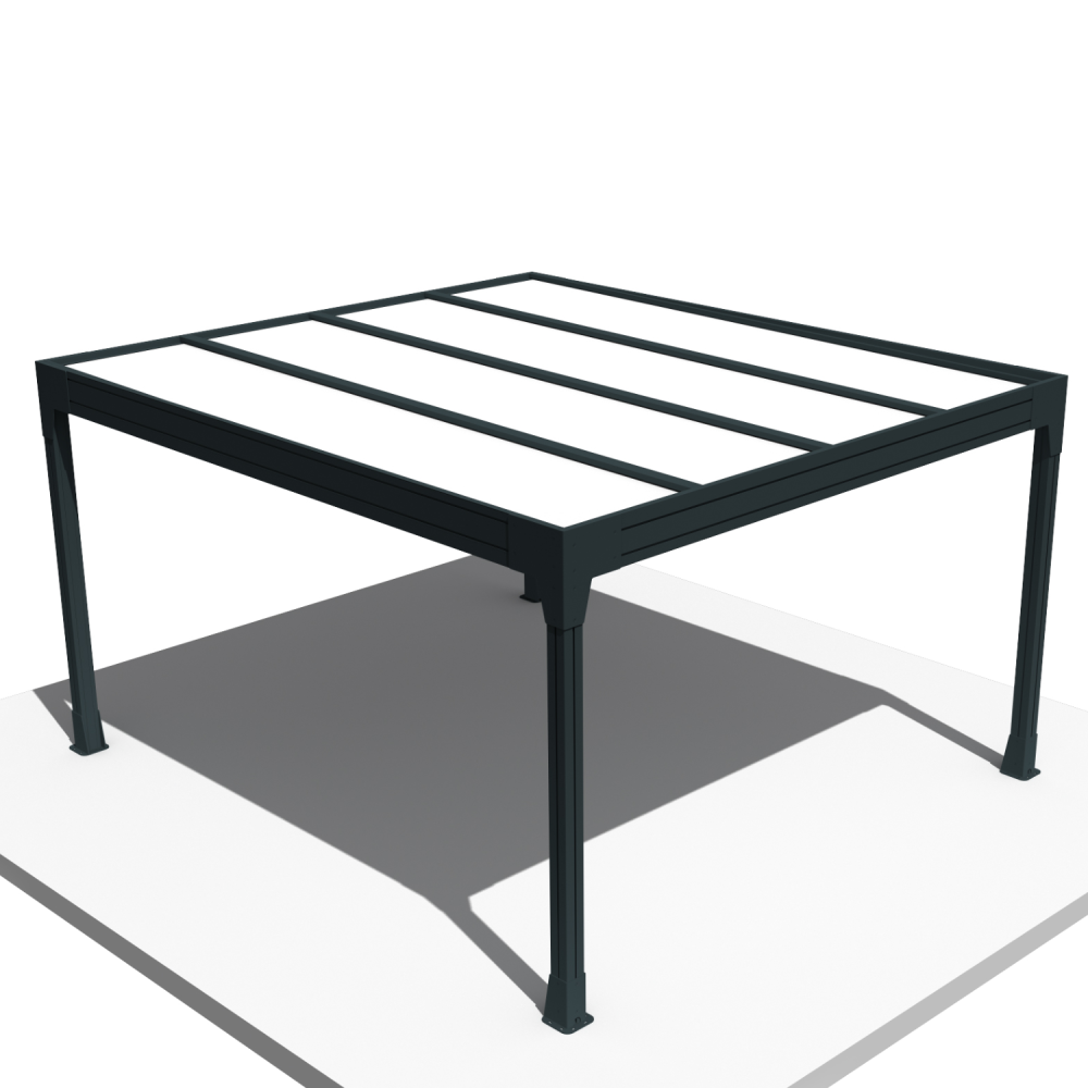 Carport HAPESIRE Isotoit® îlot 6,26x5,00m (Gris anthracite) - Alia Productions - Image 2