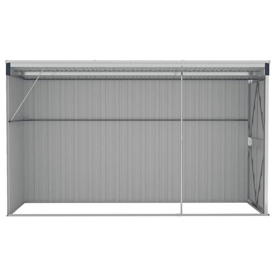 Abri de jardin mural Acier galvanisé Double porte Rangement outils 118x288x178cm Anthracite - ComfortXL Outdoor Living - Image 5