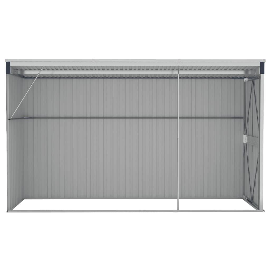 Abri de jardin mural Acier galvanisé Double porte Rangement outils 118x288x178cm Anthracite - ComfortXL Outdoor Living - Image 5