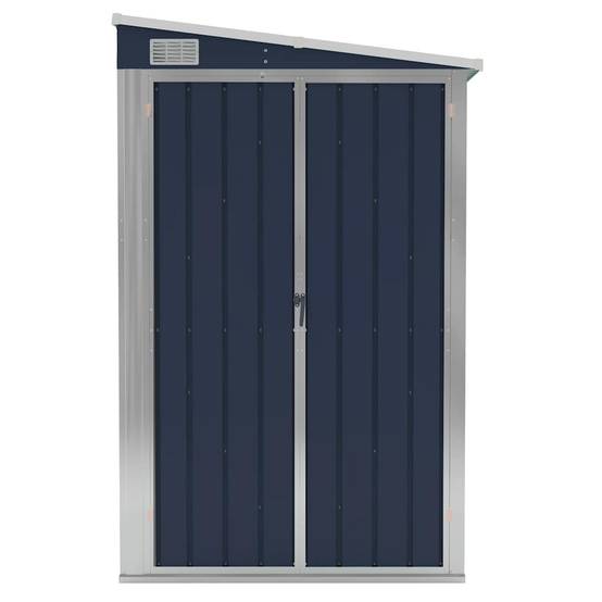 Abri de jardin mural Acier galvanisé Double porte Rangement outils 118x288x178cm Anthracite - ComfortXL Outdoor Living - Image 3