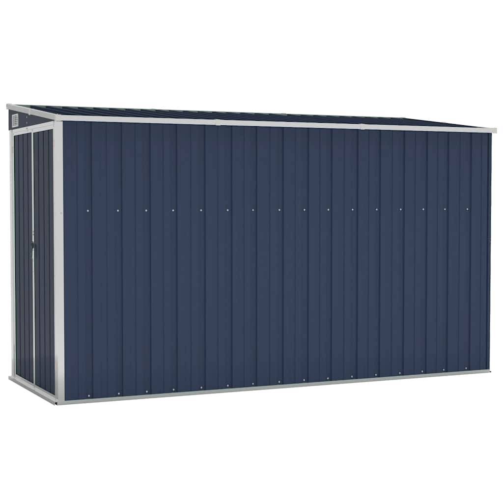 Abri de jardin mural Acier galvanisé Double porte Rangement outils 118x288x178cm Anthracite - ComfortXL Outdoor Living - Image 2