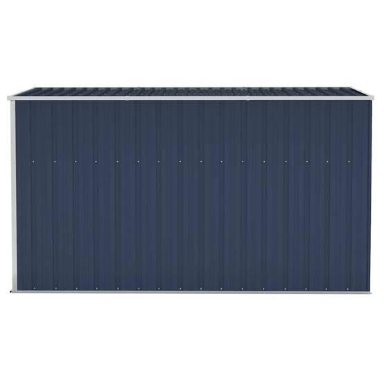 Abri de jardin mural Acier galvanisé Double porte Rangement outils 118x288x178cm Anthracite - ComfortXL Outdoor Living - Image 4
