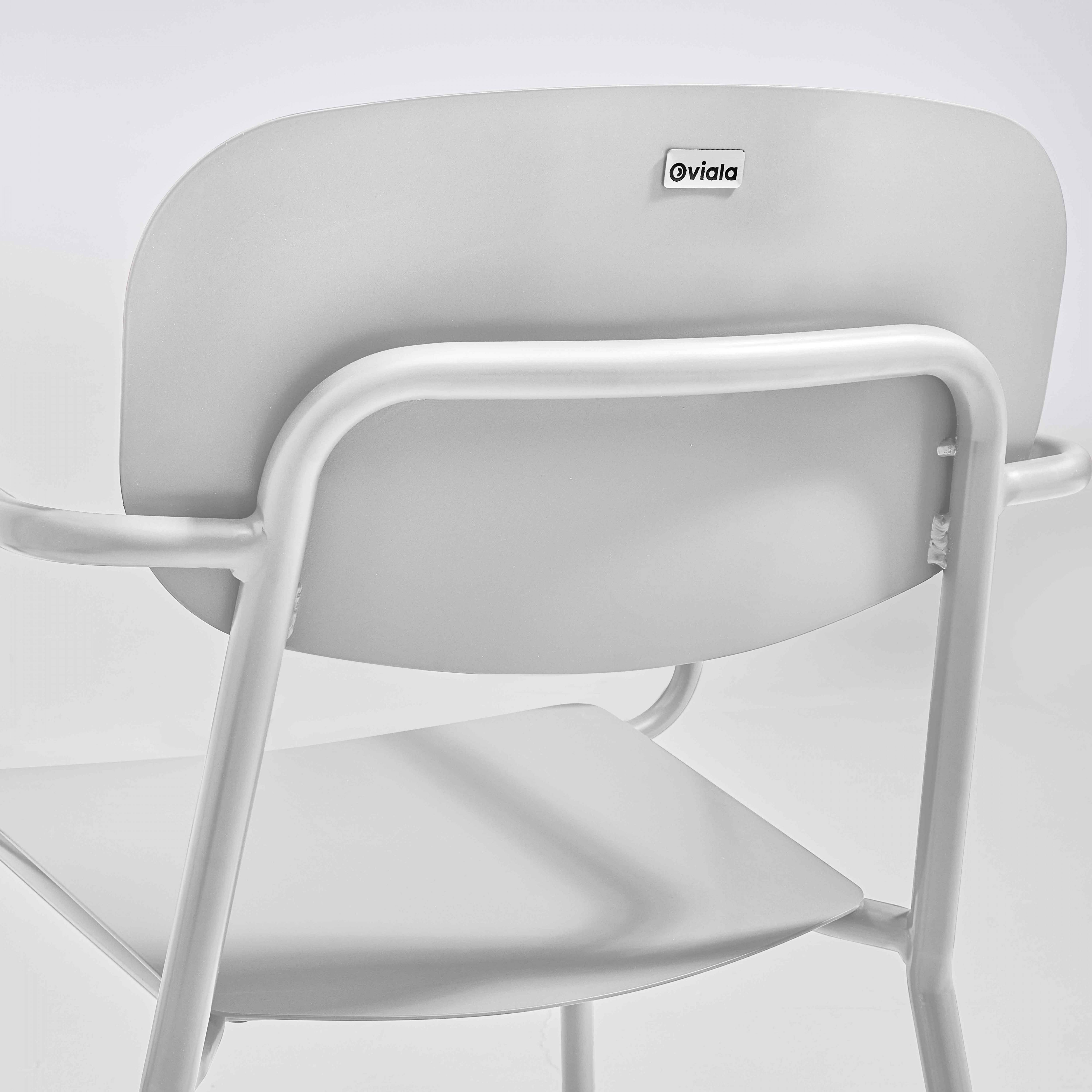 Oviala - Fauteuil de jardin en aluminium blanc Liverpool - Oviala - Image 4