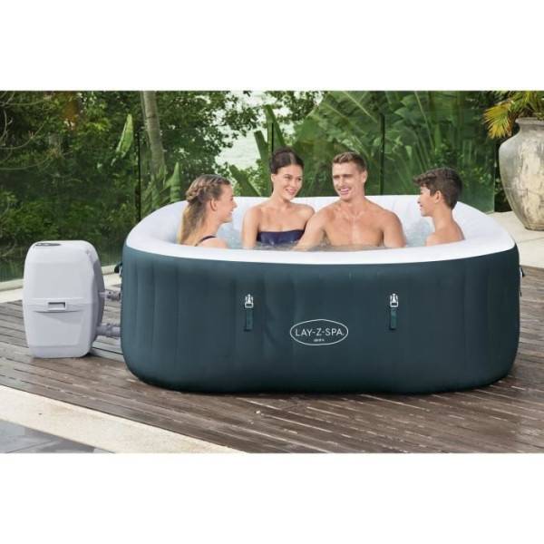 Bestway - Spa gonflable BESTWAY - Lay-Z-Spa Ibiza - 140 airjets - 180 x 180 x 66 cm - 4 a 6 places - Carré (avec couverture, cartouche) - Image 2