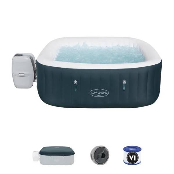 Bestway - Spa gonflable BESTWAY - Lay-Z-Spa Ibiza - 140 airjets - 180 x 180 x 66 cm - 4 a 6 places - Carré (avec couverture, cartouche) - Image 1
