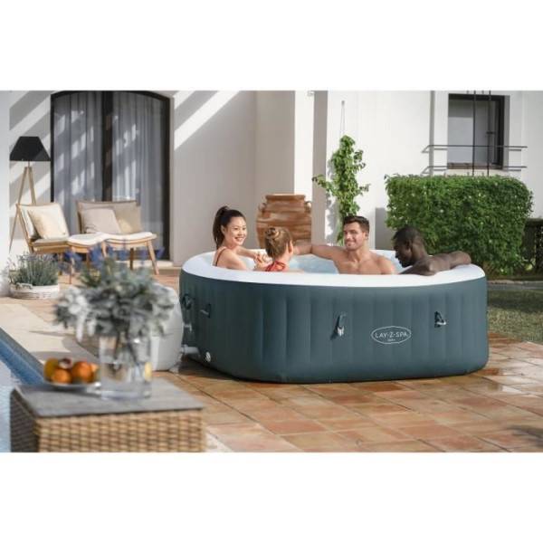 Bestway - Spa gonflable BESTWAY - Lay-Z-Spa Ibiza - 140 airjets - 180 x 180 x 66 cm - 4 a 6 places - Carré (avec couverture, cartouche) - Image 4
